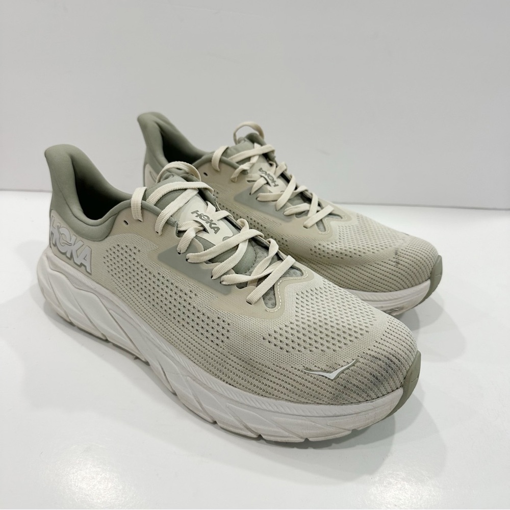 Hoka One One Men's Athletic Shoes in Cream and Gray